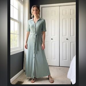 Oak & Trellis Elegant Green Dress size L NWT